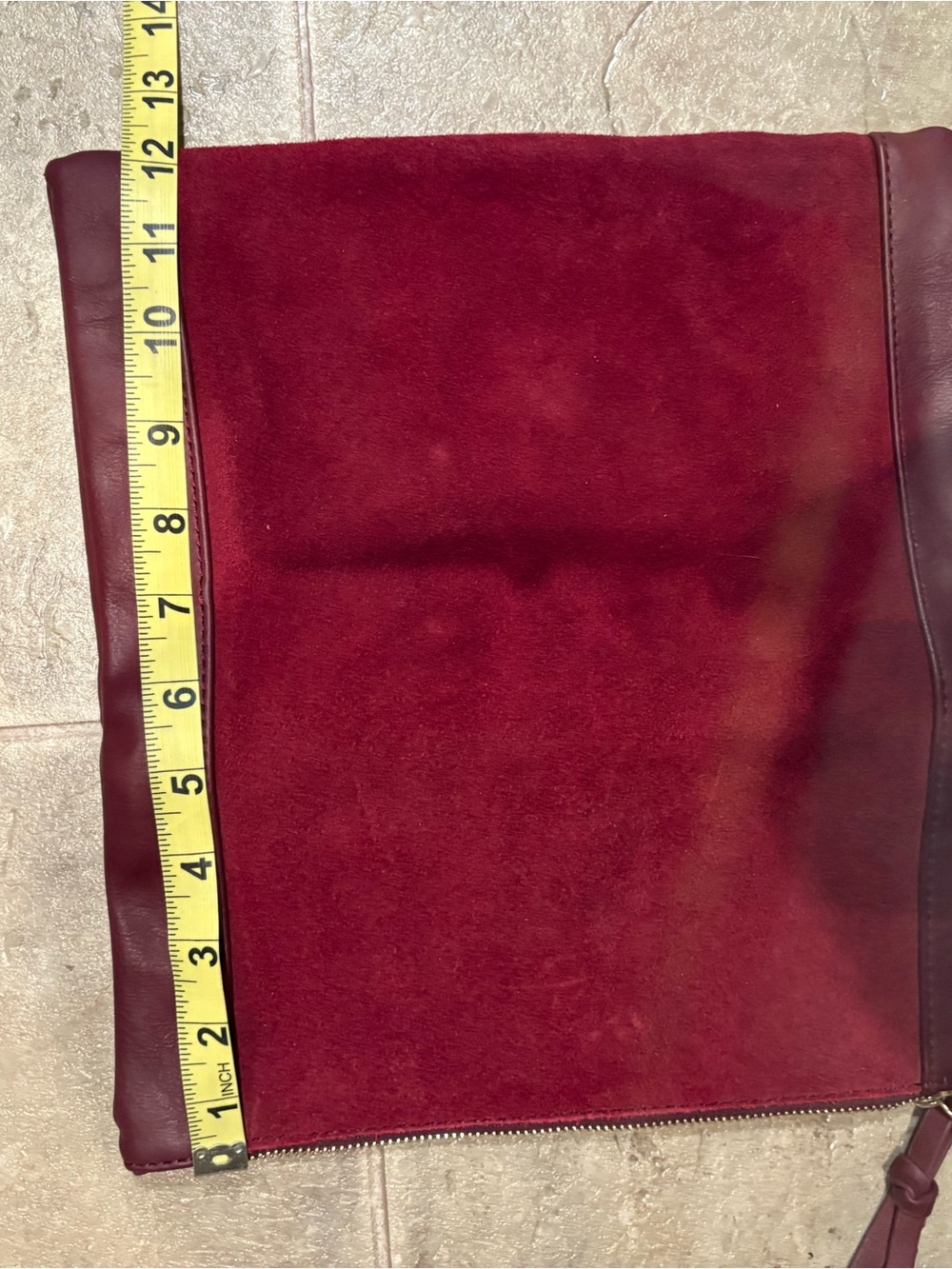 Burgundy Fold-Over Clutch - Picture 5 of 8